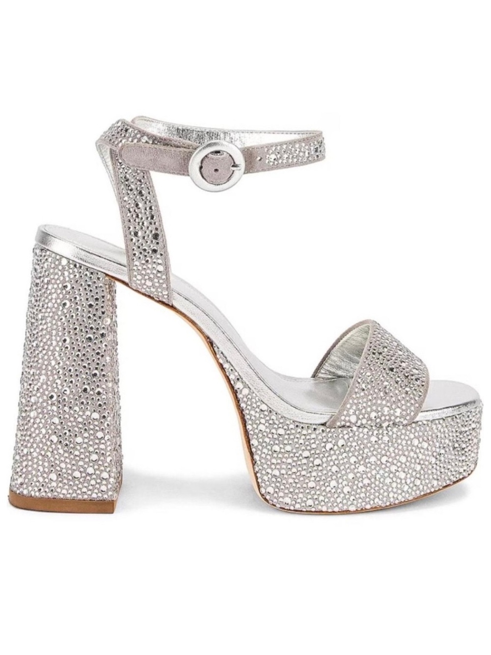 LARROUDE Dolly Crystal Platform Heeled Sandals